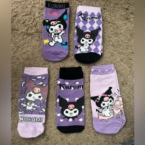 Kuromi Themed Purple Socks Set-5